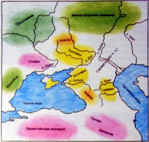 Схематическая карта расселения древних племен